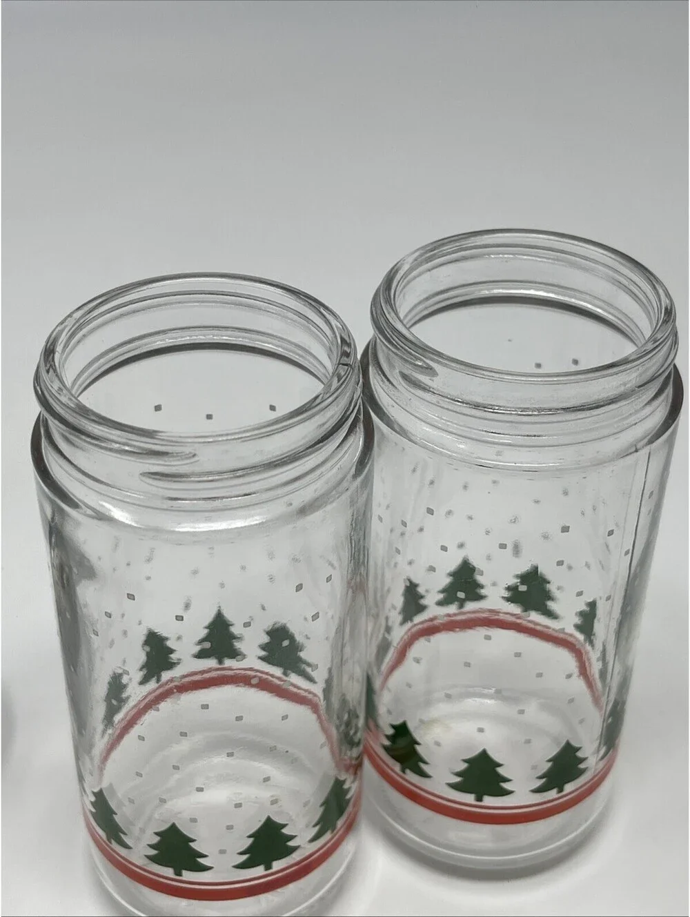 Libbey of Canada Salt & Pepper Shakers Christmas Trees 5 in